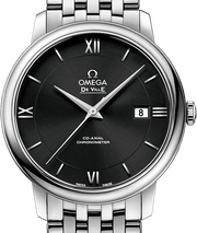 Omega De Ville Prestige Co-Axial Black Dial Silver Steel Strap Watch for Men - 424.10.40.20.01.001