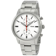 Fossil Townsman White Dial Silver Steel Strap Watch for Men - FS5346