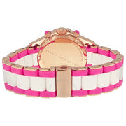 Marc Jacobs Rock Chronograph White Dial Two Tone Silicone Strap Watch for Women - MBM2593