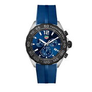 Tag Heuer Formula 1 Chronograph Blue Dial Blue Rubber Strap Watch for Men - CAZ101AV.FT8077