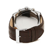 Guess Horizon Chronograph Analog Blue Dial Brown Leather Strap Watch For Men - W0380G6