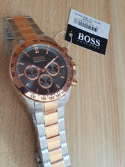 Hugo Boss Ikon Chronograph Grey Dial Two Tone Steel Strap Watch for Men - 1513339