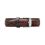 Daniel Wellington Dapper Bristol White Dial Brown Leather Strap Watch For Women - DW00100098