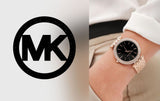 Michael Kors Darci Black Dial Rose Gold Steel Strap Watch for Women - MK3402