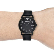 Emporio Armani Luigi Quartz Black Dial Black Silicon Strap Watch For Men - AR11071