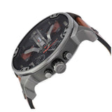 Diesel Mr Daddy 2.0 Chronograph Black Dial Brown Leather Strap Watch For Men - DZ7332