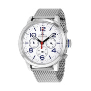 Tommy Hilfiger Jake Quartz White Dial Silver Mesh Bracelet Watch for Men - 1791233