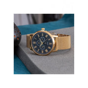 Guess Delancy Black Dial Gold Mesh Bracelet Watch for Men - W0871G2