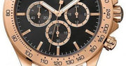 Hugo Boss Ikon Chronograph Black Dial Black Leather Strap Watch for Men - 1513179