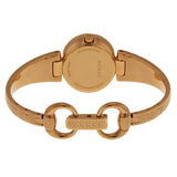 Gucci Guccissima Quartz Black Dial Rose Gold Steel Strap Watch For Women - YA134509