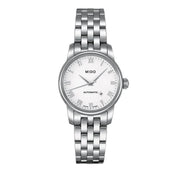Mido Baroncelli III Automatic White Dial Silver Steel Strap Watch For Women - M7600.4.26.1