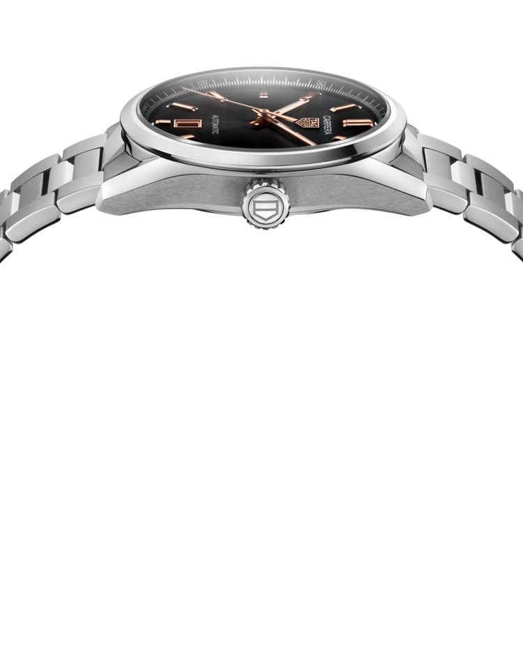 Tag Heuer Carrera Black Dial Silver Steel Strap Watch for Men - WBN2113.BA0639