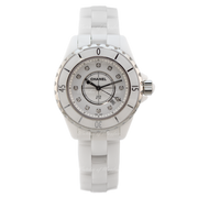 Chanel J12 Diamonds Ceramic White Dial White Steel Strap Watch for Women - J12 H1628