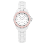 Chanel J12 Quartz Diamonds Ceramic White Dial White Steel Strap Watch for Women - J12 H4466