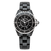 Chanel J12 Quartz Ceramic Black Dial Black Steel Strap Watch for Women - J12 H0682