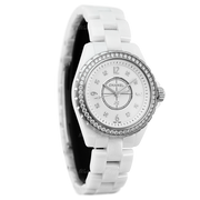 Chanel J12 Quartz Diamonds White Dial White Steel Strap Watch for Women - J12 H3110