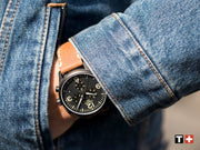 Tissot T Sport Chrono XL Black Dial Brown Leather Strap Watch For Men - T116.617.36.057.00