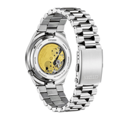 Citizen Tsuyosa Automatic Orange Dial Silver Steel Strap Watch For Men - NJ0151-88Z