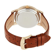 Citizen Eco Drive Multi Function Day & Date Black Dial Brown Leather Strap Watch For Men - AO9003-08E