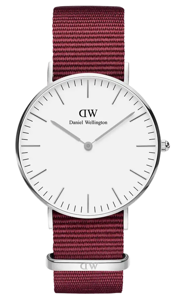 Daniel Wellington Classic Roselyn White Dial Red NATO Strap Watch For Women - DW00100272