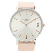 Coach Perry White Dial Pink Leather Strap Watch for Women - 14503128