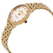 Coach Delancey Slim Silver Dial Gold Steel Strap Watch For Women - 14502782