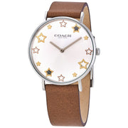 Coach Perry White Dial Brown Leather Strap Watch for Women - 14503242