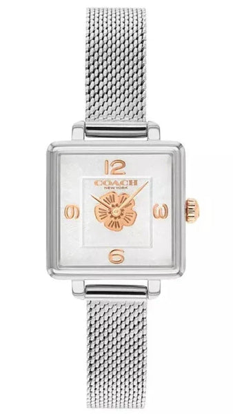 Coach Cass White Dial Silver Mesh Bracelet Watch for Women display picture 3