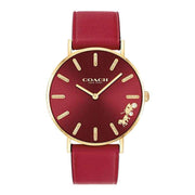 Coach Perry Red Dial Red Leather Strap Watch for Women - 14503852