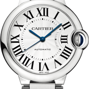 Cartier Ballon Bleu De Cartier Silver Dial Black Leather Strap Watch for Women - WSBB0030