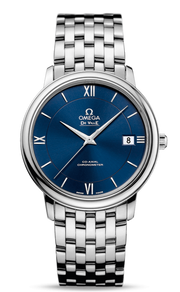 Omega De Ville Prestige Co-Axial Orbis Blue Dial Silver Steel Strap Watch for Men - 424.10.40.20.03.001