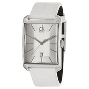 Calvin Klein Window White Dial White Leather Strap Watch for Women - K2M23120