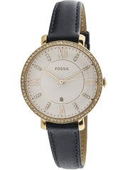 Fossil Jacqueline White Dial Blue Leather Strap Watch for Women - ES4291