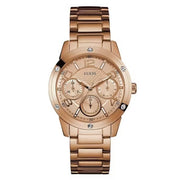 Guess Studio Rose Gold Dial Rose Gold Steel Strap Watch For Women - W0778L3