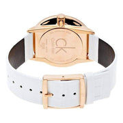 Calvin Klein Accent White Dial White Leather Strap Watch for Women - K2Y2X6K6