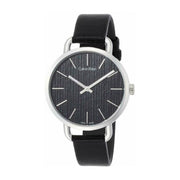 Calvin Klein Even Black Dial Black Leather Strap Watch for Women - K7B231C1