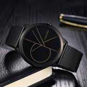 Calvin Klein Minimal Black Dial Black Mesh Bracelet Watch for Men - K3M214X1