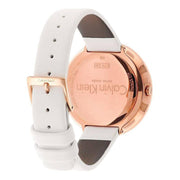 Calvin Klein Chic White Dial White Leather Strap Watch for Women - K7N236K2