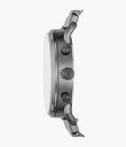 Fossil The Commuter Black Dial Grey Steel Strap Watch for Men - FS5400