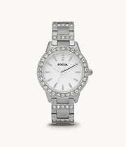 Fossil Jesse White Dial Silver Steel Strap Watch for Women - ES2362