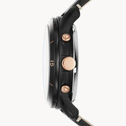 Fossil Grant Sport Automatic Skeleton Black Dial Black Leather Strap Watch for Men - ME3138