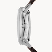Fossil Townsman Automatic Black Dial Brown Leather Strap Watch for Men -  ME1163