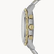 Fossil Dean Chronograph White Dial Silver Steel Strap Watch for Men - FS4795