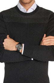 Hugo Boss Driver Chronograph Black Dial Black Leather Strap Watch for Men -1513087