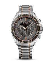 Hugo Boss Driver Sport Chronograph Grey Dial Two Tone Steel Strap Watch for Men - 1513094