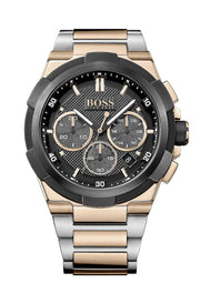 Hugo Boss Supernova Chronograph Black Dial Two Tone Steel Strap Watch for Men - 1513358