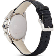 Hugo Boss Driver Chronograph Black Dial Black Leather Strap Watch for Men -1513087