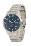Hugo Boss Aeroliner Chronograph Blue Dial Silver Steel Strap Watch for Men - 1513183