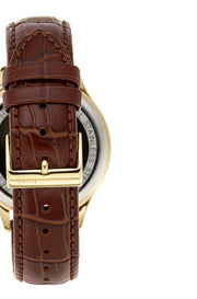 Hugo Boss Ambassador Grey Dial Brown Leather Strap Watch for Men - 1513387
