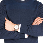 Hugo Boss Areoliner Chronograph White Dial Two Tone Steel Strap Watch for Men - 1513236